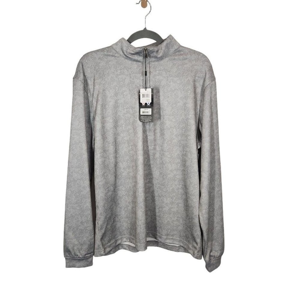NWT Pebble‎ Beach Men's Quarter Zip Pullover in Gray Size Medium